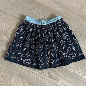 Opening Ceremony Embroidered Skirt in Navy Blue (XS)